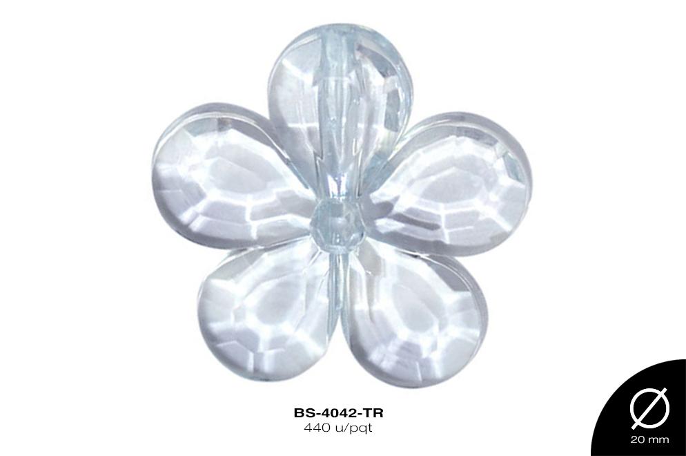 ACRILICO TRANSP FLOR 20mm REF: 203  TRANSPARENTE 440 u/pqt(.