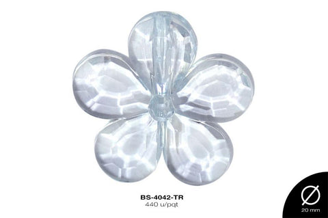 ACRILICO TRANSP FLOR 20mm REF: 203  TRANSPARENTE 440 u/pqt(.