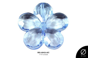 ACRILICO TRANSP FLOR 31mm REF: 441  AZUL CELESTE 110 u/pqt(.