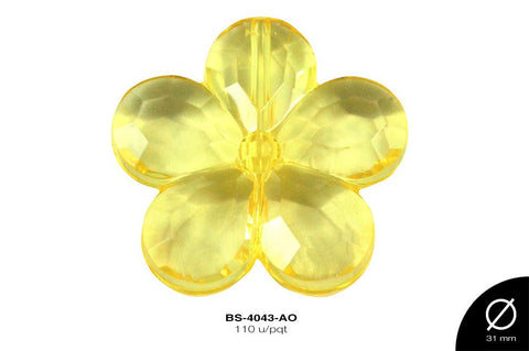 ACRILICO TRANSP FLOR 31mm REF: 441  AMARILLO 110 u/pqt(.5kg)