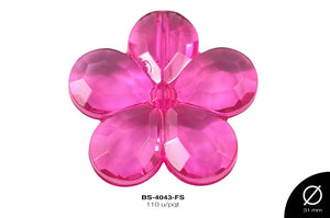 ACRILICO TRANSP FLOR 31mm REF: 441  FUCSIA 110 u/pqt(.5kg)