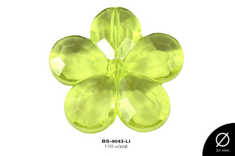 ACRILICO TRANSP FLOR 31mm REF: 441  LIMON 110 u/pqt(.5kg)