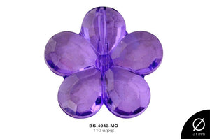 ACRILICO TRANSP FLOR 31mm REF: 441  MORADO 110 u/pqt(.5kg)