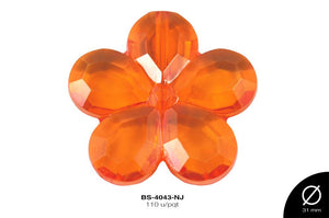 ACRILICO TRANSP FLOR 31mm REF: 441  NARANJA  110 u/pqt(.5kg)