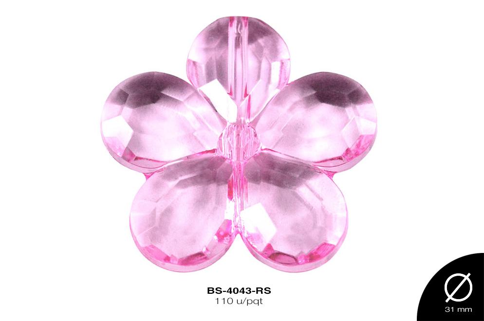 ACRILICO TRANSP FLOR 31mm REF: 441  ROSA 110 u/pqt(.5kg)