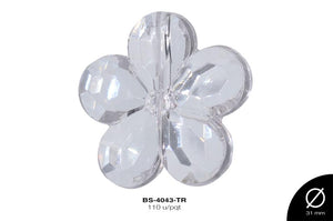 ACRILICO TRANSP FLOR 31mm REF: 441  TRANSPARENTE 110 u/pqt(.