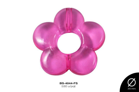 ACRILICO TRANSP FLOR HUECO 20mm REF: 378  FUCSIA 530 u/pqt(.