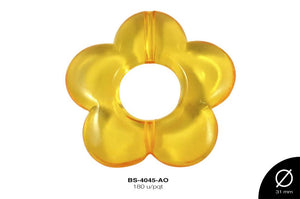 ACRILICO TRANSP FLOR HUECO 31mm REF: 356  AMARILLO 180 u/pqt