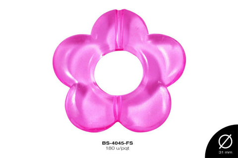 ACRILICO TRANSP FLOR HUECO 31mm REF: 356  FUCSIA 180 u/pqt(.