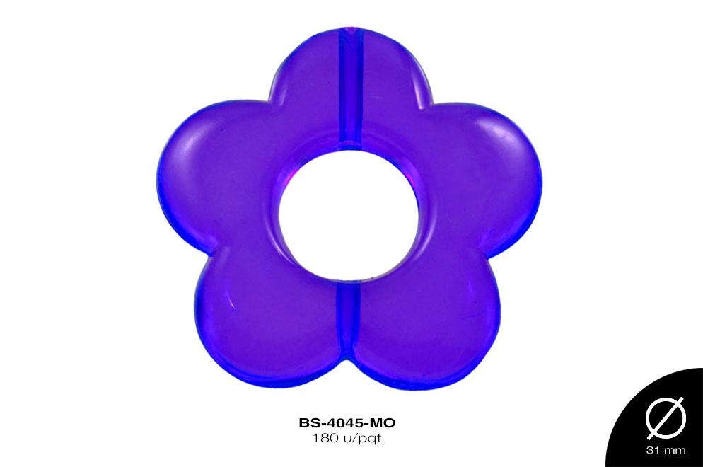 ACRILICO TRANSP FLOR HUECO 31mm REF: 356  MORADO 180 u/pqt(.