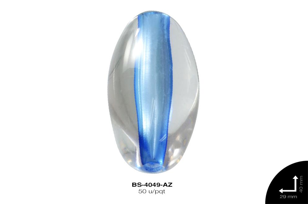 ACR TRANSP CENT OVAL 40mm REF: K-002 AZUL 50 u/pqt(.5kg)