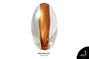 ACR TRANSP CENT OVAL 40mm REF: K-002 CAFÉ 50 u/pqt(.5kg)