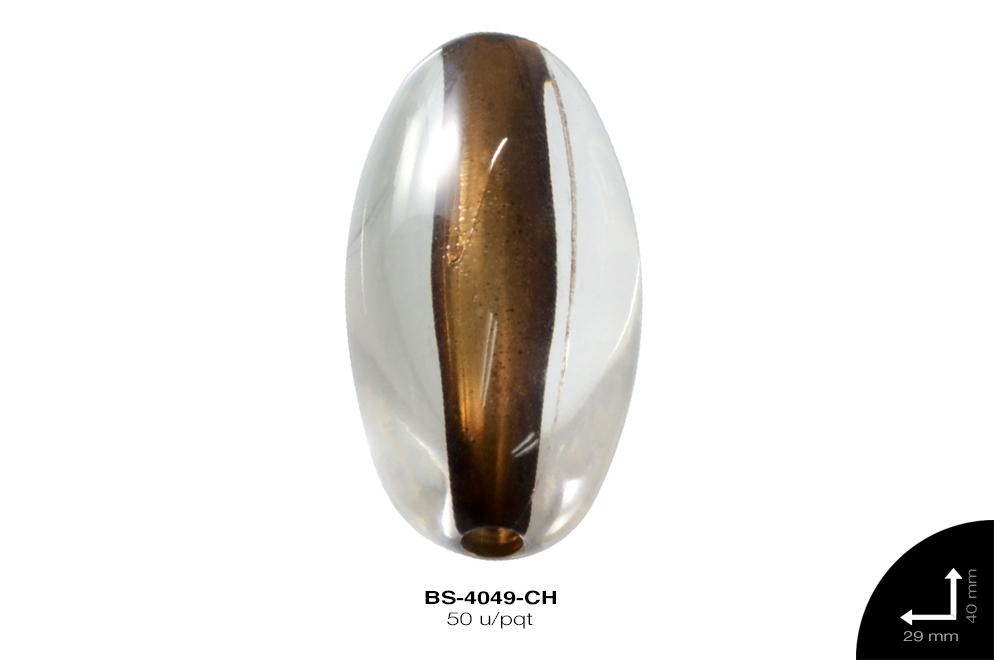 ACR TRANSP CENT OVAL 40mm REF: K-002 CHOCOLATE 50 u/pqt(.5kg