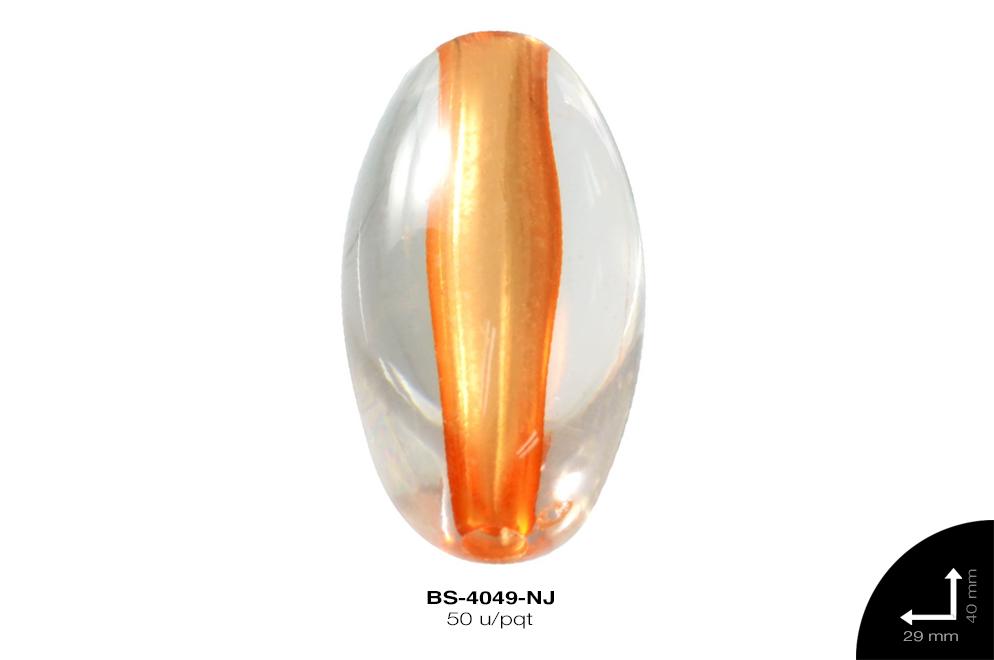 ACR TRANSP CENT OVAL 40mm REF: K-002 NARANJA 50 u/pqt(.5kg)