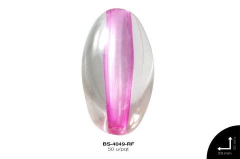 ACR TRANSP CENT OVAL 40mm REF: K-002 ROSA FUERTE 50 u/pqt(.5