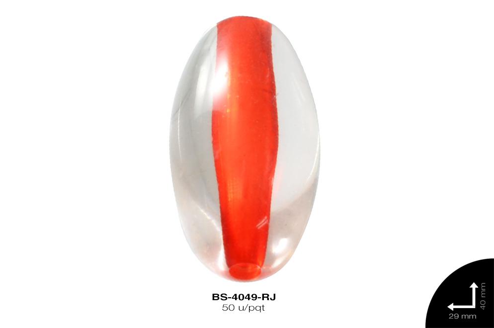 ACR TRANSP CENT OVAL 40mm REF: K-002 ROJO 50 u/pqt(.5kg)