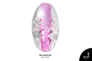 ACR TRANSP CENT OVAL B 40mm REF: KB-002 ROSA FUERTE 50 u/pqt