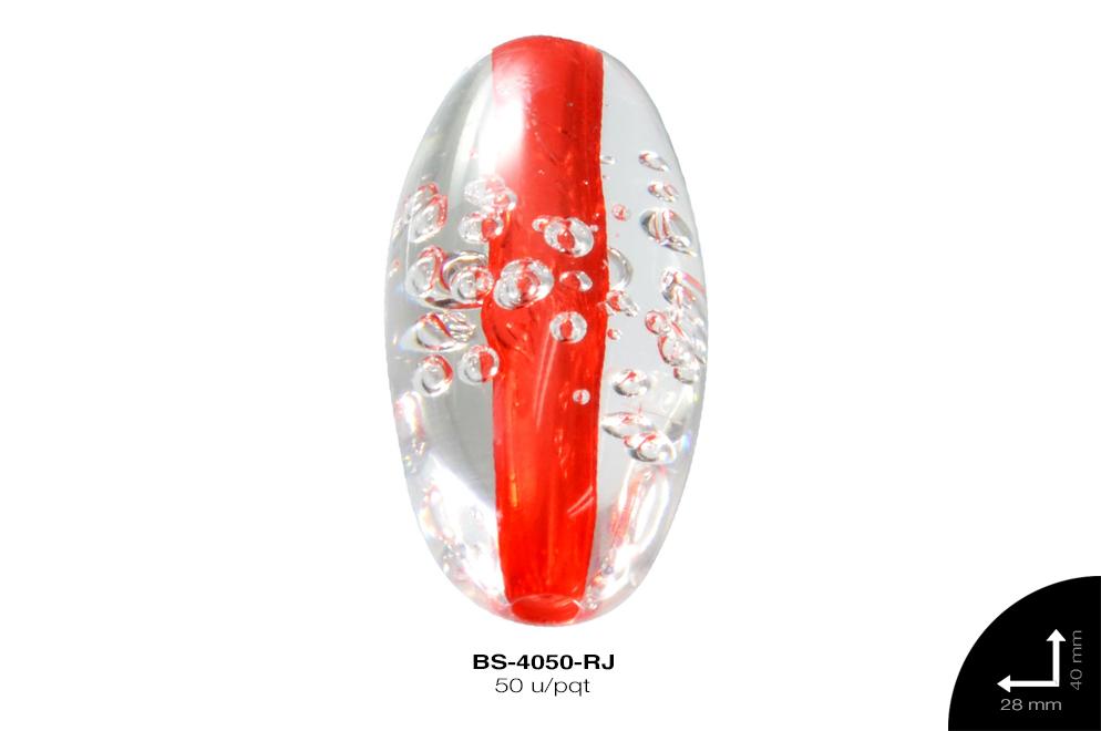 ACR TRANSP CENT OVAL B 40mm REF: KB-002 ROJO 50 u/pqt(.5kg)