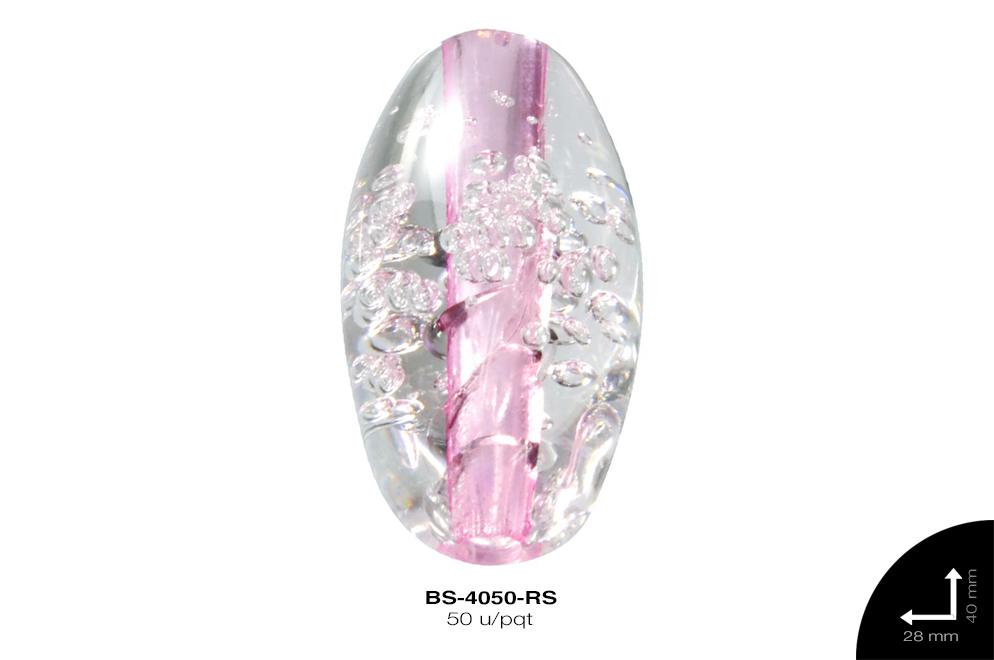 ACR TRANSP CENT OVAL B 40mm REF: KB-002 ROSA 50 u/pqt(.5kg)