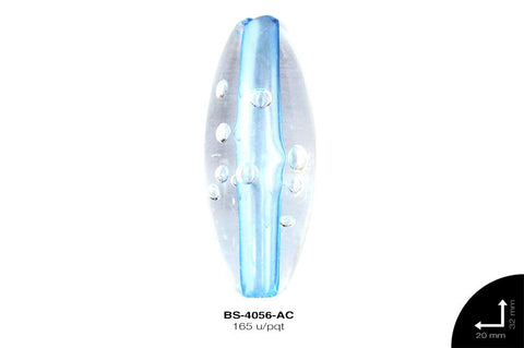 ACR TRANSP CENT OVAL 32mm REF: KB-006 AZUL CELESTE 165 u/pqt