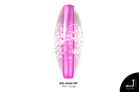 ACR TRANSP CENT OVAL 32mm REF: KB-006 ROSA FUERTE 165 u/pqt(