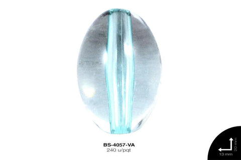 ACR TRANSP CENT OVAL 20mm REF: K-007 VERDE AGUA 240 u/pqt(.5