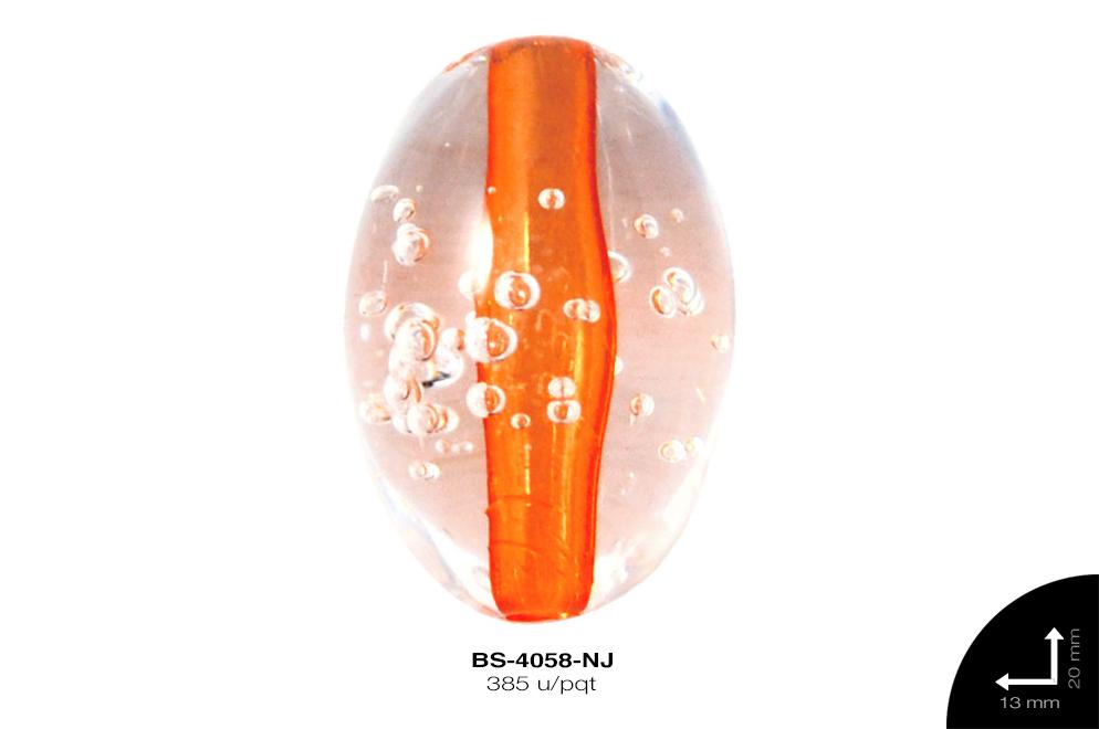 ACR TRANSP CENT OVAL B 20mm REF: KB-007 NARANJA 385 u/pqt(.5