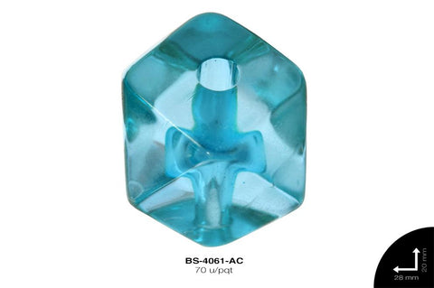 ACR TRANSP HEX 20mm REF: K-0013 AZUL CELESTE 70 u/pqt(.5kg)