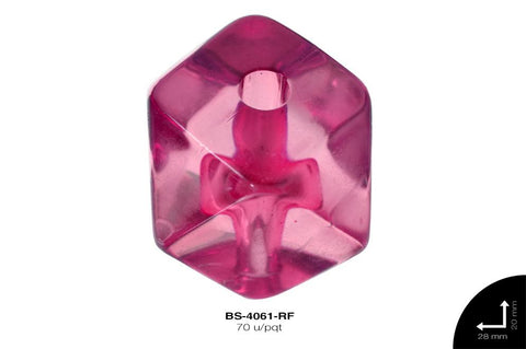 ACR TRANSP HEX 20mm REF: K-0013 ROSA FUERTE 70 u/pqt(.5kg)