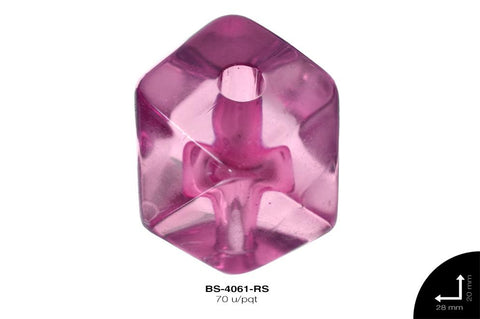 ACR TRANSP HEX 20mm REF: K-0013 ROSA 70 u/pqt(.5kg)