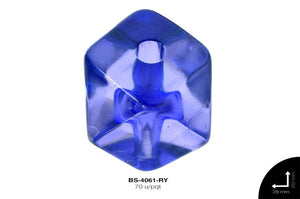 ACR TRANSP HEX 20mm REF: K-0013 AZUL REY 70 u/pqt(.5kg)