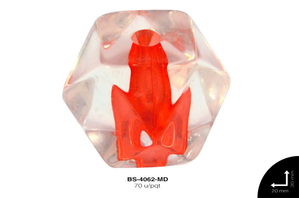 ACR TRANSP CENT HEX 20mm REF: K-0013 MANDARINA 70 u/pqt(.5kg