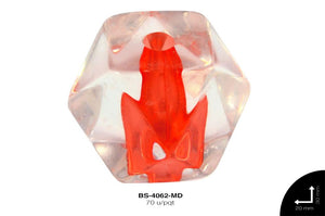 ACR TRANSP CENT HEX 20mm REF: K-0013 MANDARINA 70 u/pqt(.5kg