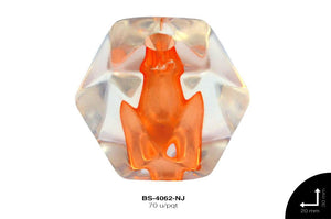 ACR TRANSP CENT HEX 20mm REF: K-0013 NARANJA 70 u/pqt(.5kg)