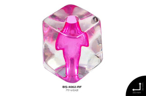 ACR TRANSP CENT HEX 20mm REF: K-0013 ROSA FUERTE 70 u/pqt(.5