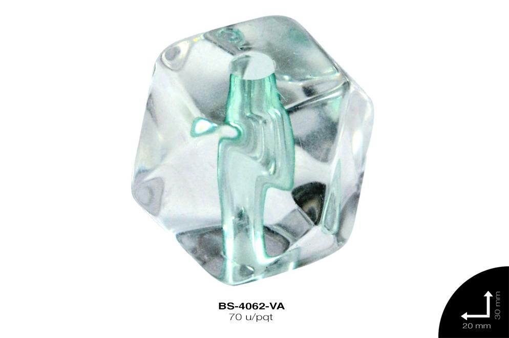 ACR TRANSP CENT HEX 20mm REF: K-0013 VERDE AGUA 70 u/pqt(.5k