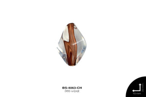 ACR TRANSP CENT ROMBO 20mm REF: K-0019 CHOCOLATE 385 u/pqt(.