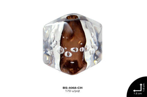 ACR TRANSP CENT CUBO 25mm REF: KB-0027 CHOCOLATE 170 u/pqt(.