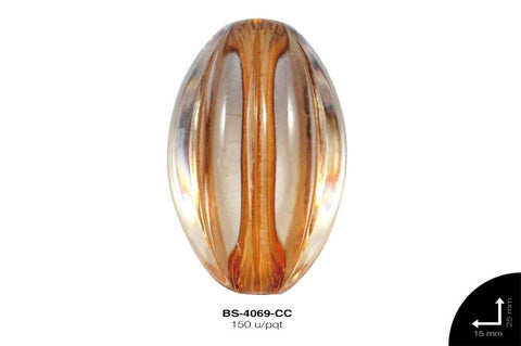 ACR TRANSP CENT OVAL RAYA 25mm REF: K-0044 CAFÉ CLARO 150 u/