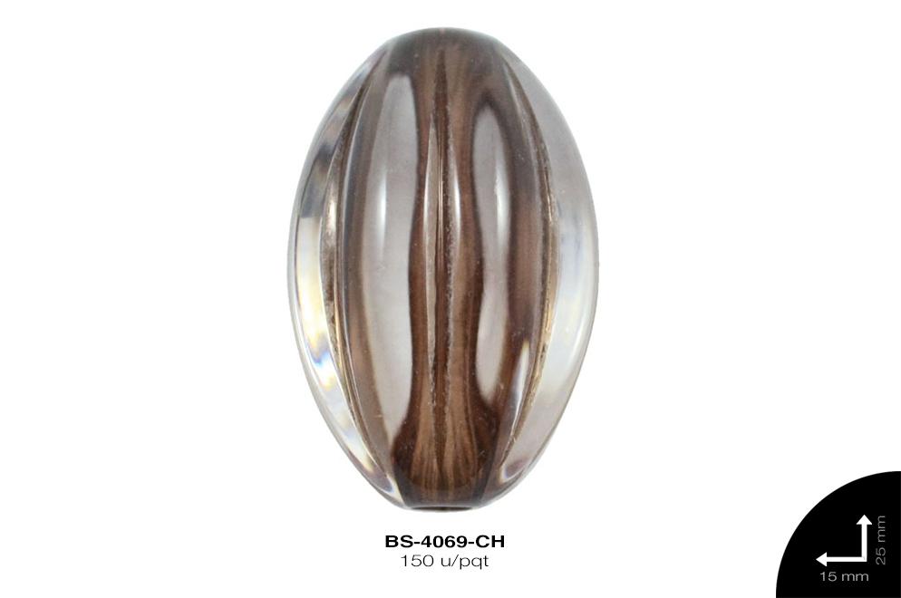 ACR TRANSP CENT OVAL RAYA 25mm REF: K-0044 CHOCOLATE 150 u/p