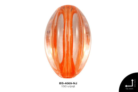 ACR TRANSP CENT OVAL RAYA 25mm REF: K-0044 NARANJA 150 u/pqt