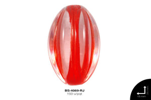 ACR TRANSP CENT OVAL RAYA 25mm REF: K-0044 ROJO 150 u/pqt(.5