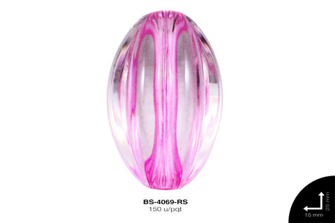 ACR TRANSP CENT OVAL RAYA 25mm REF: K-0044 ROSA 150 u/pqt(.5