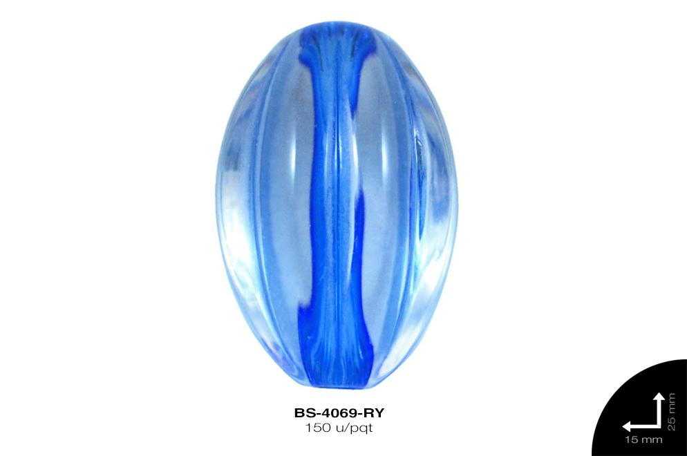 ACR TRANSP CENT OVAL RAYA 25mm REF: K-0044 AZUL REY 150 u/pq