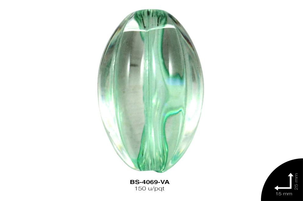 ACR TRANSP CENT OVAL RAYA 25mm REF: K-0044 VERDE AGUA 150 u/