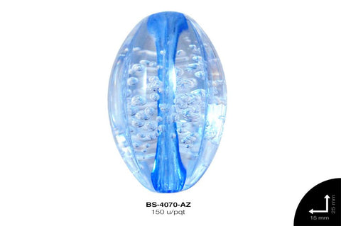 ACR TRANSP CENT OVAL RAYA 25mm REF: K-0044 AZUL 150 u/pqt(.5