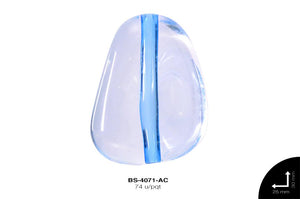 ACR TRANSP CENT TRIANG 30mm REF: K-0046 AZUL CELESTE 74 u/pq