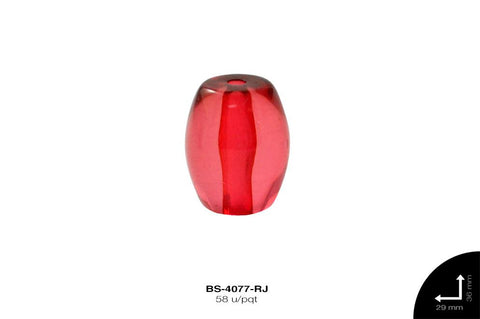 ACR TRANSP  BARRIL 26mm REF: K-0052 ROJO 58 u/pqt(.5kg)