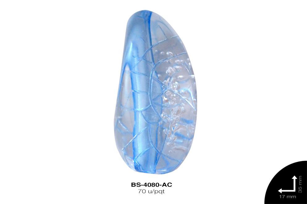 ACR TRANSP CENT HEX 30mm REF: K-0054 AZUL CELESTE 55 u/pqt(.