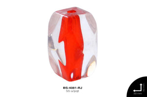 ACR TRANSP CENT HEX 30mm REF: K-0054 ROJO 55 u/pqt(.5kg)